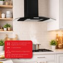 Ver imagem 5 de Coifa Parede Vidro Curvo Black 5 Bocas 70cm 220v - Fogatti