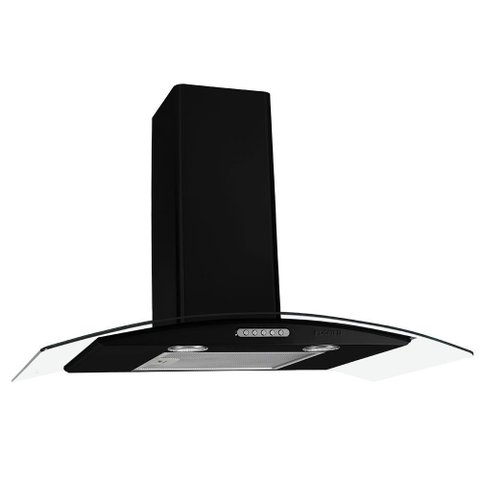 Coifa Parede Vidro Curvo Black 6 Bocas 80cm 127v - Fogatti