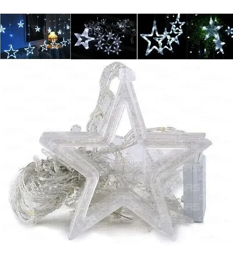 Pisca Pisca Cascata 138 Led Estrela Natal 110v 8 Funções - 1