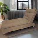 Ver imagem 1 de Sofa Cama Chaise Bicama Reclinavel Sala Lavinia Suede:Cappuccino/Suede