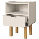 Ver mais imagens de Kit 02 Mesas de Cabeceira para Quarto 1 Gaveta Orgânica 45cm Nordic A03 Off White Roble - Lyam Decor