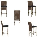 Ver imagem 6 de Kit 6 Banquetas Roma Alumínio Assento Tecido com Encosto Marrom Trama Original