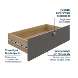 Módulo 70x180 2 Portas 3 Gavetas Frame Cabecasa madeiramadeira - 8