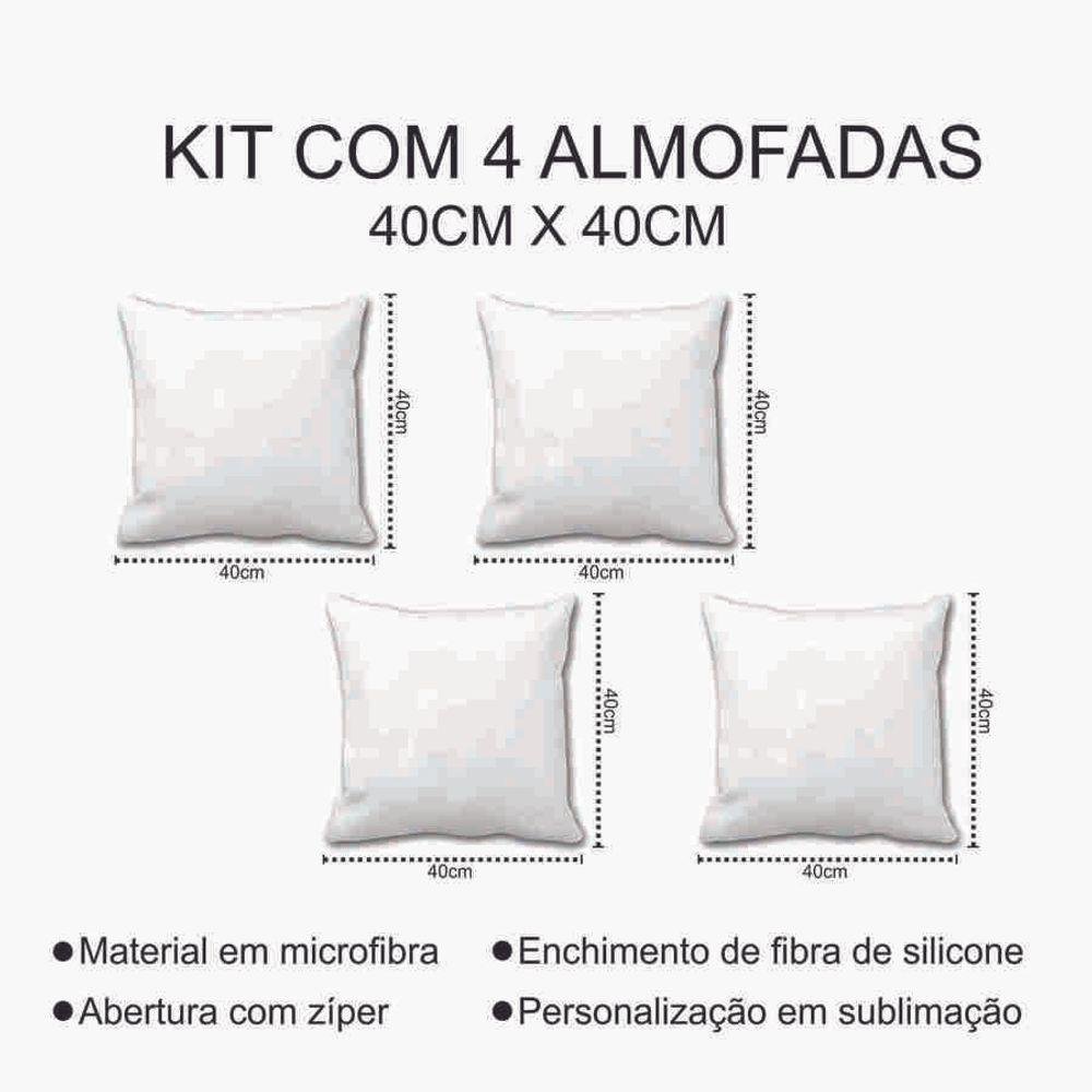 Kit 4 Almofadas Cheias 40X40Cm Flamingo Ouro - 2