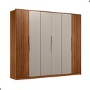 Ver imagem 4 de Guarda Roupa Casal Gael 6 Portas de Bater 6 Gavetas MDP Nogueira Touch-Nude Prime Tx Demóbile