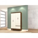 Ver imagem 1 de Guarda Roupa Casal Ideal Plus 4 Portas de Bater 2 Gavetas MDP Imbuia Champanhe Vila Rica 103cm