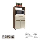 Ver imagem 4 de Armário Multiuso Luna 2 Porta 1 Gaveta com Espaço para Forno: Savana Off White