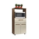 Ver imagem 2 de Armário Multiuso Luna 2 Porta 1 Gaveta com Espaço para Forno: Savana Off White