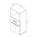 Ver imagem 6 de Armário Multiuso Luna 2 Porta 1 Gaveta com Espaço para Forno: Savana Off White