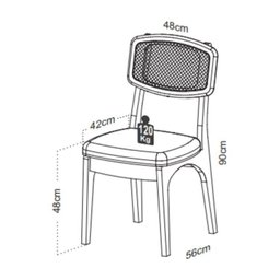 Kit 4 Cadeiras Estofadas em Tecido 95% Algodão Encosto Telado Estrutura 100% Mdf Nápoles - 3 Kit 4 Cadeiras Estofadas em Tecido 95% Algodão Encosto Telado Estrutura 100% Mdf Nápoles - 3