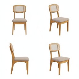 Kit 4 Cadeiras Estofadas em Tecido 95% Algodão Encosto Telado Estrutura 100% Mdf Nápoles - 1 Kit 4 Cadeiras Estofadas em Tecido 95% Algodão Encosto Telado Estrutura 100% Mdf Nápoles - 1