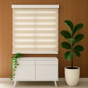 Persiana Zebra Prime 160larg X 160alt Mescla Bege
