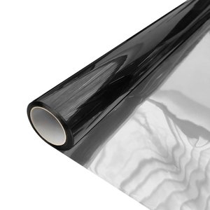 Película Adesiva Uv Profissional Refletiva Preto e Prata Espelhado 50x500cm