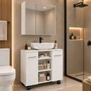 Ver imagem 5 de Kit Banheiro Gabinete Premium com Espelheira 2 Portas Espelhadas Klein - Branco