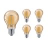 Kit 5 Lâmpada de Filamento Led A60 4w Âmbar 2200k Bivolt Retrô Vintage - 1