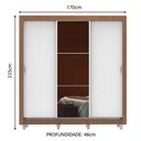 Ver imagem 4 de Guarda Roupa Casal Madesa Mônaco 3 Portas de Correr com Espelho com Pés - Rustic/branco