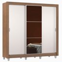 Ver imagem 3 de Guarda Roupa Casal Madesa Mônaco 3 Portas de Correr com Espelho com Pés - Rustic/branco