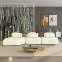 Ver imagem 5 de Sofá Ilha Sala de Estar Dakota 3 Módulos 454cm Encostos Almofadas Soltas Linho Offwhite G33 - Gran B
