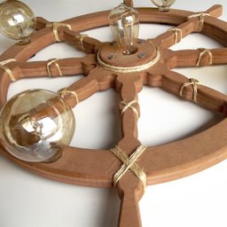 Lustre Luminária Pendente 85cm Leme De Navio Rústico 5B - 2