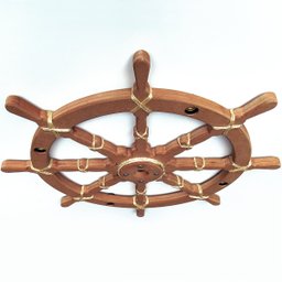 Lustre Luminária Pendente 85cm Leme De Navio Rústico 5B - 1