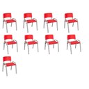 Ver imagem 2 de Kit 9 Cadeira Iso Infantil Creche, Escola Base Cinza Vermelho