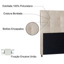 Ver imagem 3 de Cabeceira Solteiro 0,90m Berlim Suede Bege - Pallazio