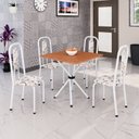 Ver imagem 1 de Conjunto Sala de Jantar com 4 Cadeiras Lívia Branco/Arabesco