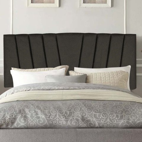 Painel Estofada Bélgica 195cm King Size Para Cama Box Quarto Linho Marrom - Gat Magazine