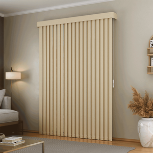 Persiana Vertical em Tecido Blackout com Bando Crisdan Largura 1,35 X 1,35 Altura Creme