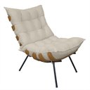 Ver imagem 2 de Cadeira Costela com Puff para Sala de Estar - Élpis Móveis - Linho Bege