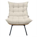 Ver imagem 6 de Cadeira Costela com Puff para Sala de Estar - Élpis Móveis - Linho Bege