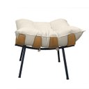 Ver imagem 7 de Cadeira Costela com Puff para Sala de Estar - Élpis Móveis - Linho Bege