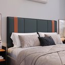 Ver imagem 6 de Kit Quarto 2 Mesas Cabeceira Pequena Retrô Painel Suspenso Cama Box Casal Queen 1,6