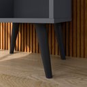 Ver imagem 4 de Kit Quarto 2 Mesas Cabeceira Pequena Retrô Painel Suspenso Cama Box Casal Queen 1,6