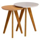Ver imagem 2 de Kit Mesa Lateral Ambiente Classic Redonda Off White Nature - Imcal