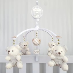 MOBILE PARA BERÇO MUSICAL GIRATÓRIO URSO BOINA BEGE - 1