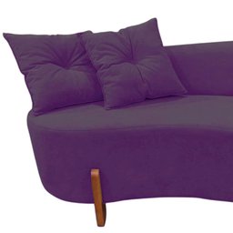 Namoradeira Sofá Feijão Luna Orgânica Veludo Roxo - 5