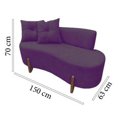 Namoradeira Sofá Feijão Luna Orgânica Veludo Roxo - 7
