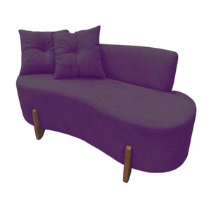 Namoradeira Sofá Feijão Luna Orgânica Veludo Roxo