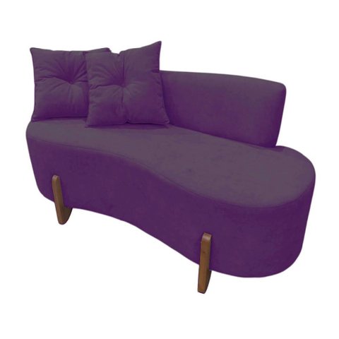 Namoradeira Sofá Feijão Luna Orgânica Veludo Roxo