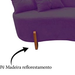 Namoradeira Sofá Feijão Luna Orgânica Veludo Roxo - 6