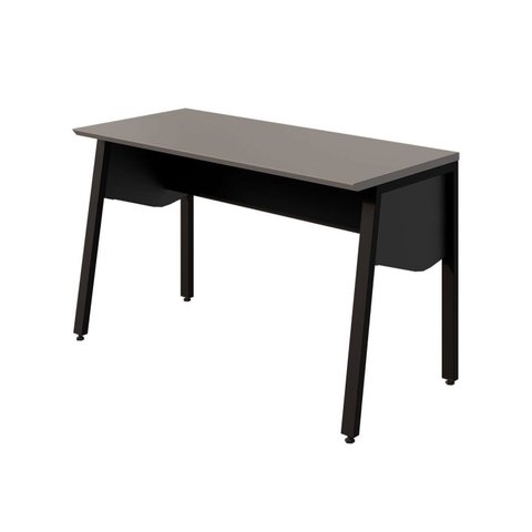Escrivaninha Escritório com 120cm Industrial Tampo Chanfrado e Pés Metal Executive Cinza Sagrado e Preto