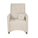 Ver imagem 2 de Poltrona Amamentação Balanço Confortavel com Puff Helena Veludo Off - Mirra Decor