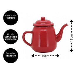 Kit Bule Esmaltado 1700ml e Mini Coador Café Individual com Caneca - Tuut - 3