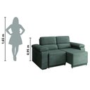 Ver imagem 4 de Sofá Desmontável Retrátil 2 Lugares 1,50m Fox Suede Cinza Selmer