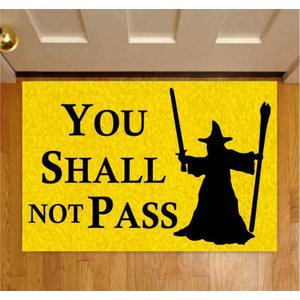 Capacho Senhor dos Anéis You Shall Not Pass 60x40cm Amarelo