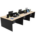 Ver imagem 4 de Estação de Trabalho 6 Lugares Mesa Escritório 140x60cm com Gaveteiro 2 Gavetas Flex - Dubai/Preto