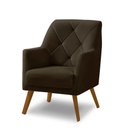 Ver imagem 5 de Poltrona Decorativa Bordada Magali Veludo Marrom Lansofbr