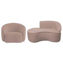 Ver imagem 1 de Kit Divã Recamier Orgânico Marrocos 150cm Lado Esquerdo e 1 Poltronas Amore Linho Rose