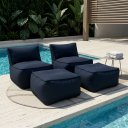 Ver imagem 1 de Conjunto 2 Puffes e 2 Apoios Outdoor Marine Impermeável Enchimento Eps Área Externa Piscina Varanda